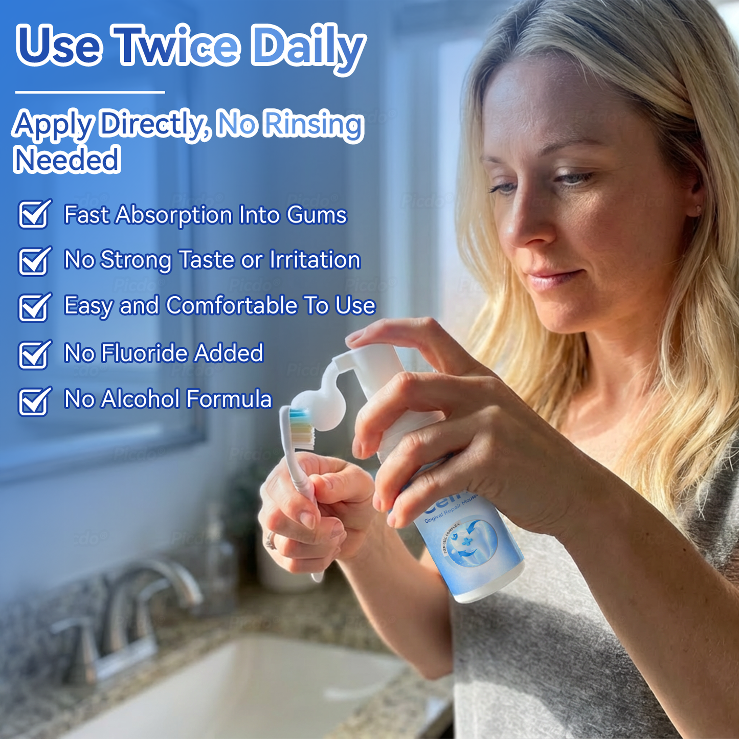 𝑃𝑖𝑐𝑑𝑜®👑🦷 𝑆𝑡𝑒𝑚 𝐶𝑒𝑙𝑙 𝐺𝑖𝑛𝑔𝑖𝑣𝑎𝑙 𝑅𝑒𝑝𝑎𝑖𝑟 𝑀𝑜𝑢𝑠𝑠𝑒(🦷Remove Tartar • Strengthen Gums • Deep Clean & Freshen Breath)🦹