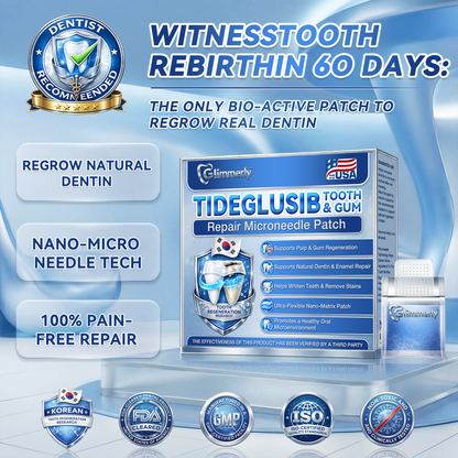 🦷𝐆𝐥𝐢𝐦𝐦𝐞𝐫𝐥𝐲® 𝐓𝐢𝐝𝐞𝐠𝐥𝐮𝐬𝐢𝐛 𝐓𝐨𝐨𝐭𝐡 & 𝐆𝐮𝐦 𝐑𝐞𝐩𝐚𝐢𝐫 𝐌𝐢𝐜𝐫𝐨𝐧𝐞𝐞𝐝𝐥𝐞 𝐏𝐚𝐭𝐜𝐡  | 𝐀𝐝𝐯𝐚𝐧𝐜𝐞𝐝 𝐒𝐭𝐞𝐦-𝐂𝐞𝐥𝐥 𝐀𝐜𝐭𝐢𝐯𝐚𝐭𝐢𝐨𝐧 𝐓𝐞𝐞𝐭𝐡 𝐒𝐭𝐫𝐢𝐩𝐬(🦷𝐑𝐞𝐛𝐮𝐢𝐥𝐝 𝐄𝐧𝐚𝐦𝐞𝐥 & 𝐃𝐞𝐧𝐭𝐢𝐧 • 𝐒𝐭𝐫𝐞𝐧𝐠𝐭𝐡𝐞𝐧 𝐆𝐮𝐦𝐬 • 𝐄𝐫𝐚𝐝𝐢𝐜𝐚𝐭𝐞 𝐓𝐚𝐫𝐭𝐚𝐫 & 𝐎𝐝𝐨𝐫 • 𝐒𝐭𝐨𝐩 𝐓𝐨𝐨𝐭𝐡 𝐒𝐞𝐧𝐬𝐢𝐭𝐢𝐯𝐢𝐭𝐲)