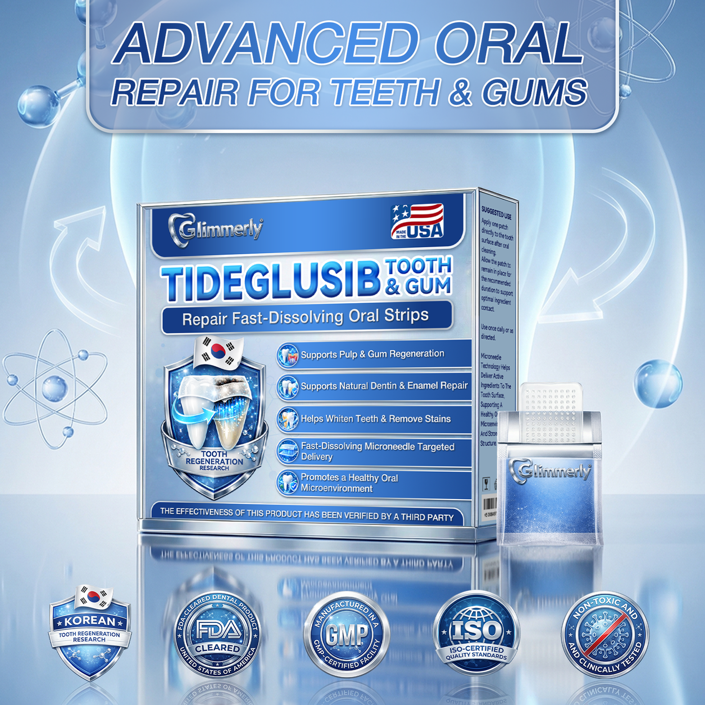 𝐺𝑙𝑖𝑚𝑚𝑒𝑟𝑙𝑦® 𝑇𝑖𝑑𝑒𝑔𝑙𝑢𝑠𝑖𝑏 𝑇𝑜𝑜𝑡ℎ & 𝐺𝑢𝑚 𝑅𝑒𝑝𝑎𝑖𝑟 𝐹𝑎𝑠𝑡-𝐷𝑖𝑠𝑠𝑜𝑙𝑣𝑖𝑛𝑔 𝑂𝑟𝑎𝑙 𝑆𝑡𝑟𝑖𝑝𝑠（upsell）